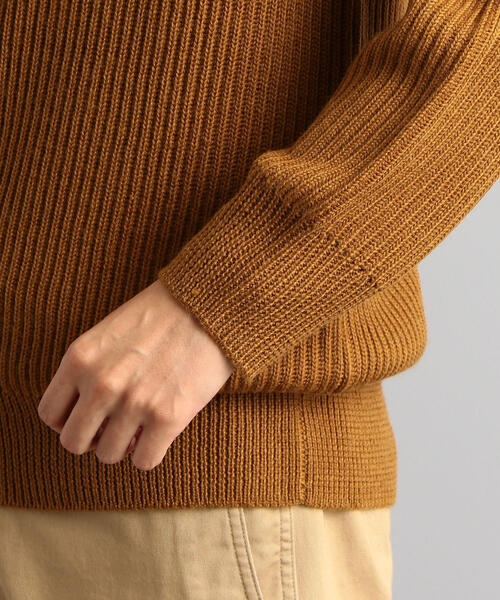 green label relaxing（グリーンレーベルリラクシング）の「SC WO/AC 畦 Vネック ニット ◆（ニット/セーター・メンズ・グレー/ブラウン/ロイヤルブルー・S/M/L/XL）」の13枚目の写真