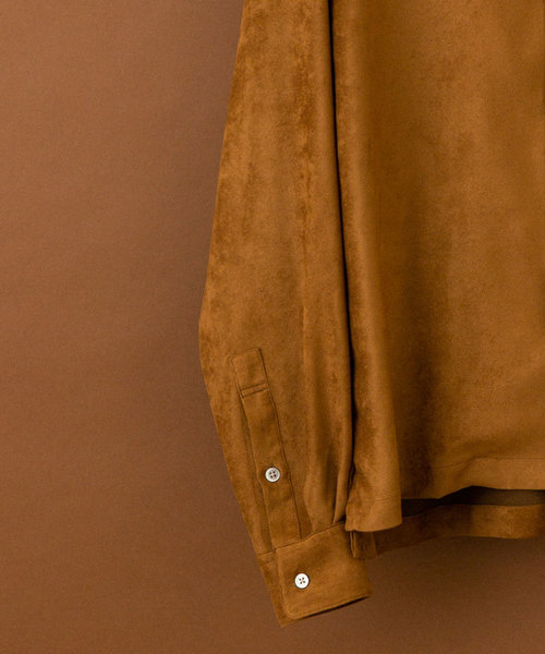 UNITED TOKYO（ユナイテッドトウキョウ）の「ウォッシャブルスウェードオープンカラーシャツ（シャツ/ブラウス・メンズ・ブラウン/ネイビー/ブラック/カーキ/ブルー・1/2/3）」の7枚目の写真