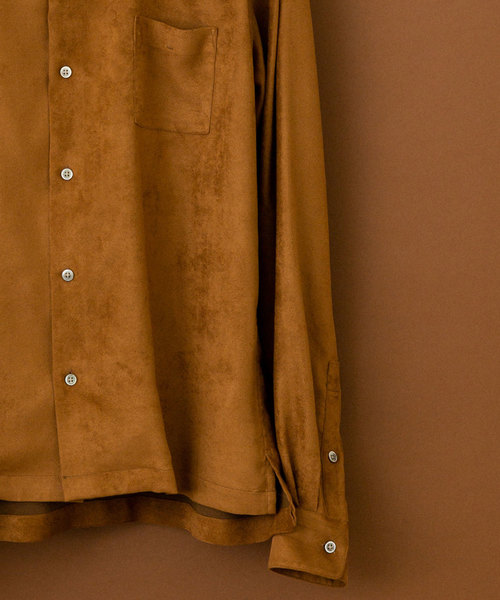 UNITED TOKYO（ユナイテッドトウキョウ）の「ウォッシャブルスウェードオープンカラーシャツ（シャツ/ブラウス・メンズ・ブラウン/ネイビー/ブラック/カーキ/ブルー・1/2/3）」の8枚目の写真