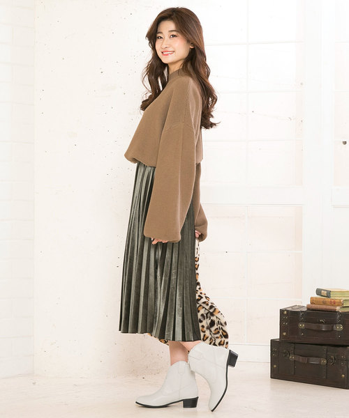 KOBE LETTUCE（コウベレタス）の「ショート丈ウエスタンブーツ＊レディース/シューズ/ローヒール[I1695]神戸レタス（ブーツ・レディース・ブラック/アイボリー/キャメル・LL/S/M/L）」の5枚目の写真