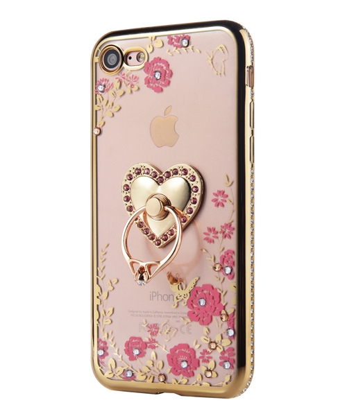 セール Iphone8 7対応 リング付きフラワーソフトケース ストーン付き スマホケース カバー Teddyshop テディショップ のファッション通販 Zozotown