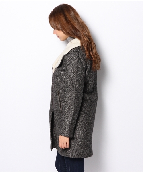 ROSE BUD(ローズバッド)の「S-LC-13206 BOA/C RIDERS COAT(その他アウター・レディース・キャメル/チャコールグレー・ONE SIZE)」の4枚目の写真