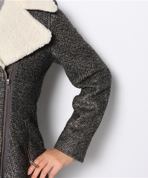 ROSE BUD(ローズバッド)の「S-LC-13206 BOA/C RIDERS COAT(その他アウター・レディース・キャメル/チャコールグレー・ONE SIZE)」の8枚目の写真