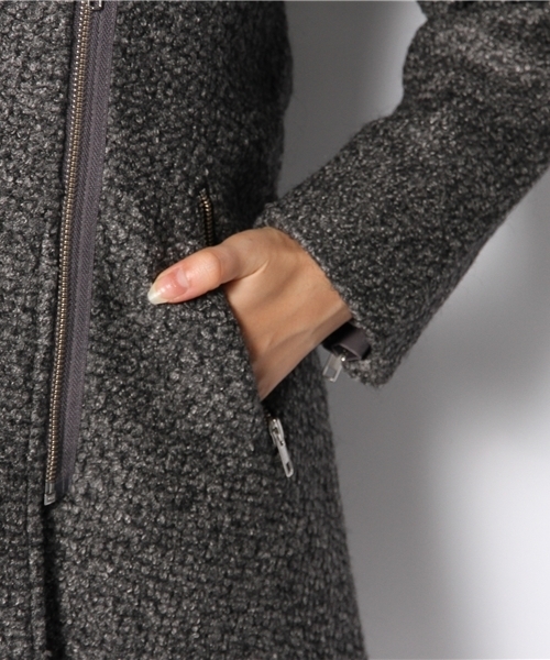 ROSE BUD(ローズバッド)の「S-LC-13206 BOA/C RIDERS COAT(その他アウター・レディース・キャメル/チャコールグレー・ONE SIZE)」の9枚目の写真