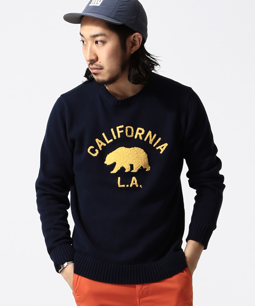 BEAMS（ビームス）の「○BEAMS / エンブロイダリー刺繍 クルーネックニット（ニット/セーター・メンズ・ライトグレー/グリーン/ネイビー・X-LARGE/SMALL/LARGE/MEDIUM）」の3枚目の写真