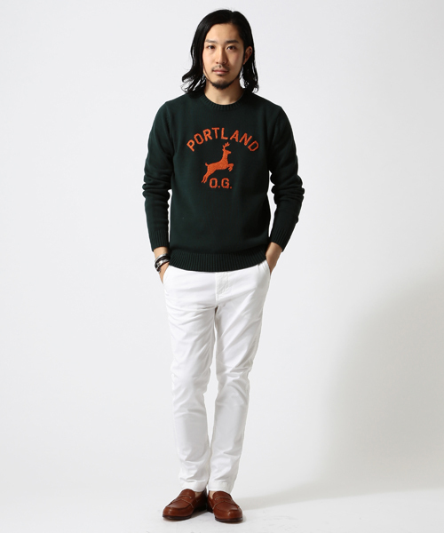 BEAMS（ビームス）の「○BEAMS / エンブロイダリー刺繍 クルーネックニット（ニット/セーター・メンズ・ライトグレー/グリーン/ネイビー・X-LARGE/SMALL/LARGE/MEDIUM）」の13枚目の写真