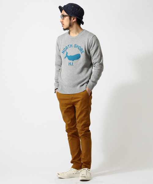 BEAMS（ビームス）の「○BEAMS / エンブロイダリー刺繍 クルーネックニット（ニット/セーター・メンズ・ライトグレー/グリーン/ネイビー・X-LARGE/SMALL/LARGE/MEDIUM）」の14枚目の写真