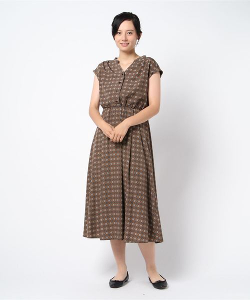 Doux Archives ドゥアルシーヴ の 小紋柄フレンチロングワンピース ワンピース Wear