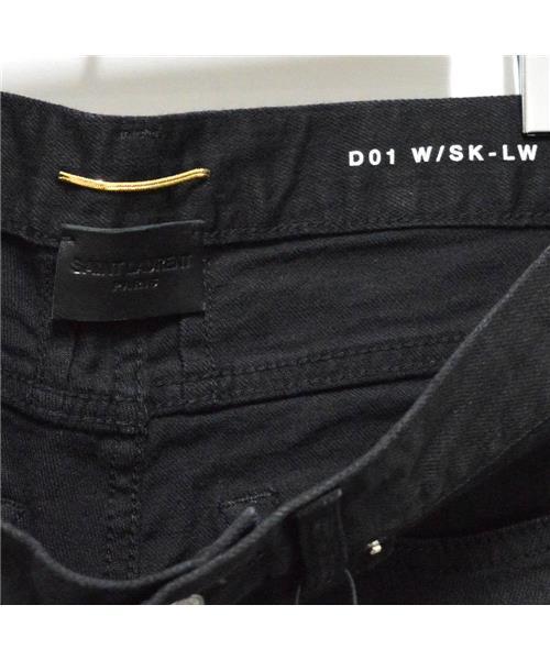 Saint LaurenサンローランD01 W/SK-LW ダークスキニーデニム ブランド古着】D01 W/SK-LW スタープリントスキニーデニムパンツ