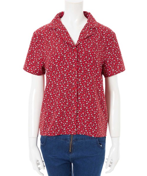 fifth（フィフス）の「レトロフラワー開襟シャツ（シャツ/ブラウス・レディース・ネイビー/レッド/イエロー・MEDIUM）」の7枚目の写真