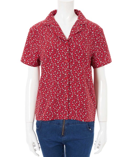 fifth（フィフス）の「レトロフラワー開襟シャツ（シャツ/ブラウス・レディース・ネイビー/レッド/イエロー・MEDIUM）」の11枚目の写真