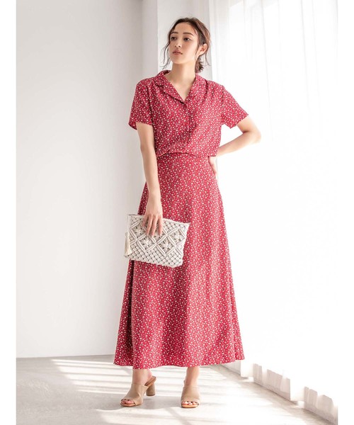 fifth（フィフス）の「レトロフラワー開襟シャツ（シャツ/ブラウス・レディース・ネイビー/レッド/イエロー・MEDIUM）」の15枚目の写真