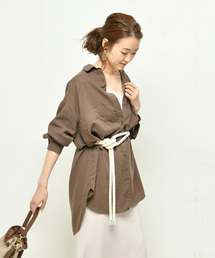 DouDou | NEW麻レーヨンビッグシャツ(シャツ/ブラウス)