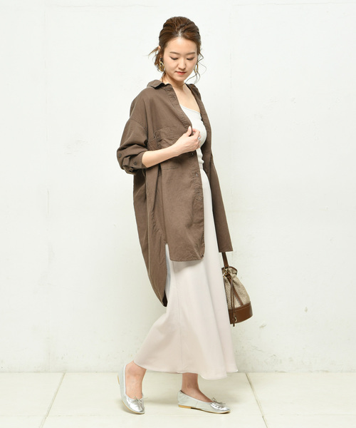 DouDou（ドゥドゥ）の「NEW麻レーヨンビッグシャツ（シャツ/ブラウス・レディース・ホワイト/ブラック/ベージュ/ミント/ブラウン・FREE）」の11枚目の写真