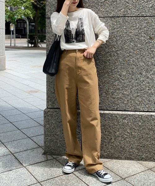 KOBE LETTUCE（コウベレタス）の「ハイウエストストレートデニムパンツ（デニムパンツ・レディース・ライトブルー/ブルー/インディゴブルー/オフホワイト/サックスブルー/ベージュ/ネイビー/ピンク/ワンウォッシュ・M/S）」の14枚目の写真