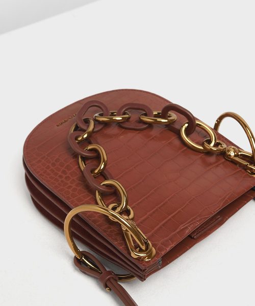 ❤️新品❤️CHARLES＆KEITH クロックエフェクトチャンキーチェーンバック CHARLES & KEITH（チャールズ & キース）の「クロックエフェクト