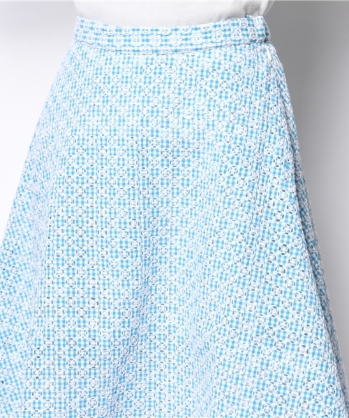 Khaju（カージュ）の「★★Khaju:ギンガムチェックレーススカート（スカート・レディース・ライトブルー/ネイビー・ONE SIZE）」の6枚目の写真