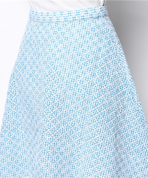 Khaju（カージュ）の「★★Khaju:ギンガムチェックレーススカート（スカート・レディース・ライトブルー/ネイビー・ONE SIZE）」の5枚目の写真