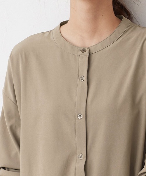 Pierrot（ピエロ）の「【手洗い可】バンドカラー(ノーカラー)チュニックブラウス（シャツ/ブラウス・レディース・オフホワイト/モカ/ブラウン系その他/アイボリー/ベージュ・M/L）」の13枚目の写真