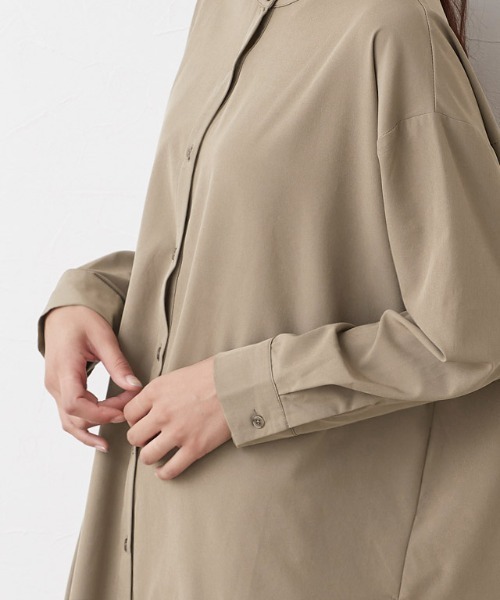 Pierrot（ピエロ）の「【手洗い可】バンドカラー(ノーカラー)チュニックブラウス（シャツ/ブラウス・レディース・オフホワイト/モカ/ブラウン系その他/アイボリー/ベージュ・M/L）」の14枚目の写真