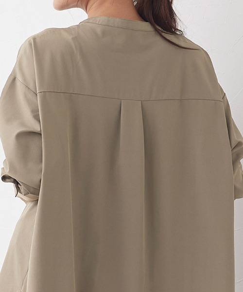 Pierrot（ピエロ）の「【手洗い可】バンドカラー(ノーカラー)チュニックブラウス（シャツ/ブラウス・レディース・オフホワイト/モカ/ブラウン系その他/アイボリー/ベージュ・M/L）」の15枚目の写真