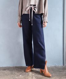 one after another NICE CLAUP | 【身長別】ウエストリボンデニムワイドパンツ(デニムパンツ)
