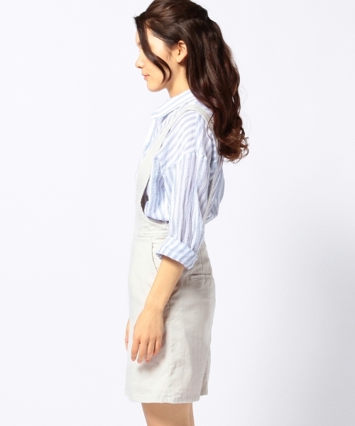 Another Edition(アナザーエディション)の「AE シャンブレーOX ジャンパーSK ◆(スカート・レディース・ブラック/ナチュラル/ライトブルー・フリー)」の15枚目の写真