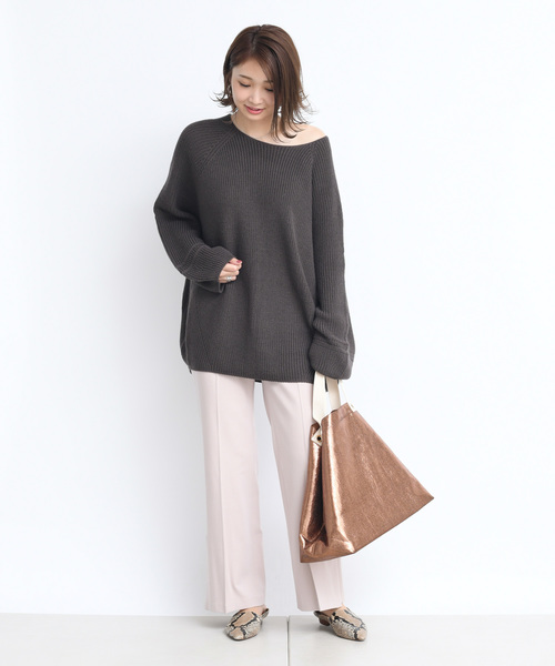 DouDou（ドゥドゥ）の「セミフレアパンツ（その他パンツ・レディース・ブラウン/サックスブルー/ピンク・38/36）」の9枚目の写真