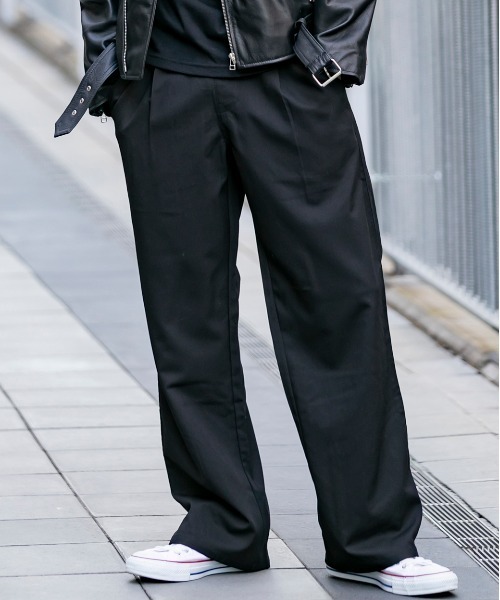 Beno（ビーノ）の「T/Rストレッチ ／ タック ワイドパンツ リラックス イージーパンツ（その他パンツ・メンズ・ブラック/グレー/ネイビー/グレー系その他/グレー系その他2・M/L/LL）」の2枚目の写真