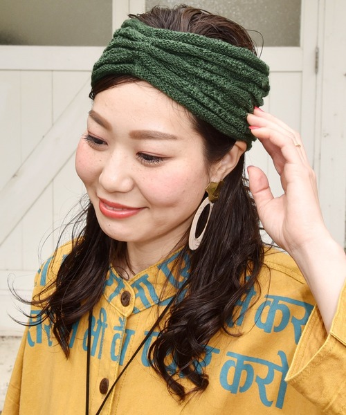 チャイハネ】変わり編みニットヘアバンド（ヘアバンド