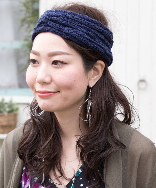 チャイハネ(チャイハネ)の「【チャイハネ】変わり編みニットヘアバンド(ヘアバンド・レディース・ネイビー/グリーン/マスタード/ナチュラル・FREE)」の10枚目の写真
