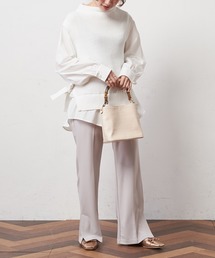 natural couture | カットジョーゼットサイドベンツパンツ(その他パンツ)