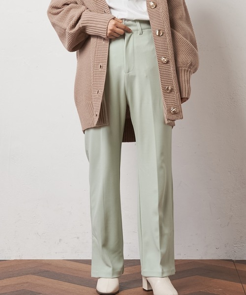 natural couture（ナチュラルクチュール）の「カットジョーゼットサイドベンツパンツ（その他パンツ・レディース・ライトベージュ/グレイッシュベージュ/ミント・L/S/M）」の3枚目の写真