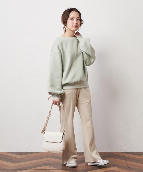 natural couture（ナチュラルクチュール）の「カットジョーゼットサイドベンツパンツ（その他パンツ・レディース・ライトベージュ/グレイッシュベージュ/ミント・L/S/M）」の4枚目の写真