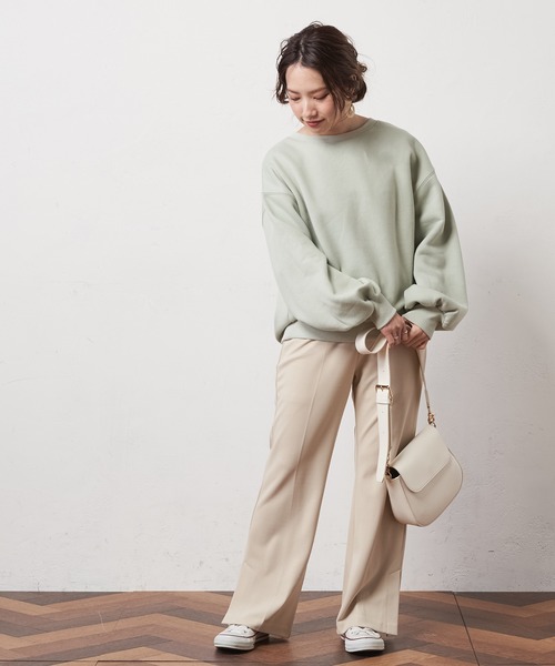 natural couture（ナチュラルクチュール）の「カットジョーゼットサイドベンツパンツ（その他パンツ・レディース・ライトベージュ/グレイッシュベージュ/ミント・L/S/M）」の16枚目の写真