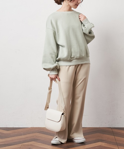 natural couture（ナチュラルクチュール）の「カットジョーゼットサイドベンツパンツ（その他パンツ・レディース・ライトベージュ/グレイッシュベージュ/ミント・L/S/M）」の8枚目の写真