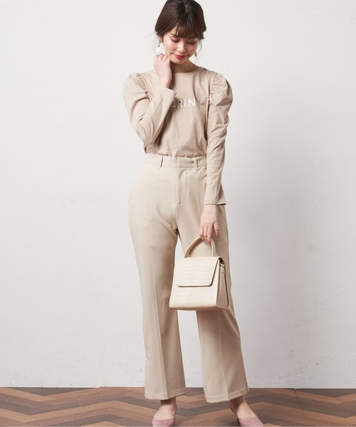 natural couture（ナチュラルクチュール）の「カットジョーゼットサイドベンツパンツ（その他パンツ・レディース・ライトベージュ/グレイッシュベージュ/ミント・L/S/M）」の12枚目の写真