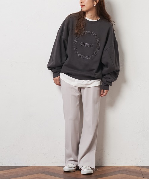 natural couture（ナチュラルクチュール）の「カットジョーゼットサイドベンツパンツ（その他パンツ・レディース・ライトベージュ/グレイッシュベージュ/ミント・L/S/M）」の21枚目の写真