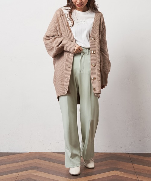 natural couture（ナチュラルクチュール）の「カットジョーゼットサイドベンツパンツ（その他パンツ・レディース・ライトベージュ/グレイッシュベージュ/ミント・L/S/M）」の22枚目の写真