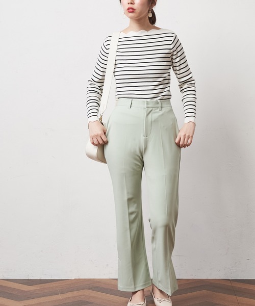 natural couture（ナチュラルクチュール）の「カットジョーゼットサイドベンツパンツ（その他パンツ・レディース・ライトベージュ/グレイッシュベージュ/ミント・L/S/M）」の18枚目の写真