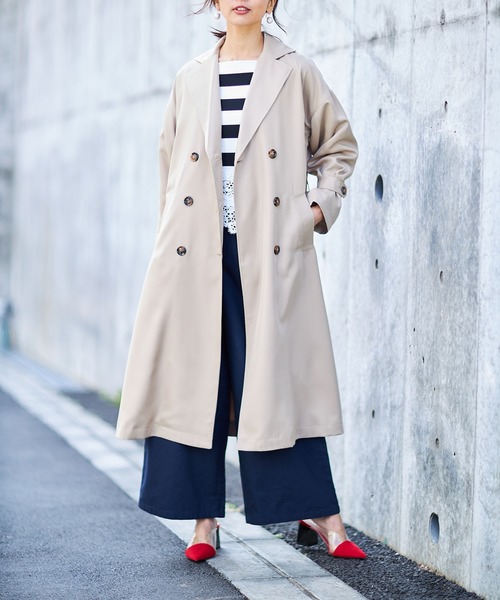 &. NOSTALGIA（アンドドットノスタルジア）の「オーバーサイズトレンチコート（トレンチコート・レディース・ダークベージュ/ライトベージュ/カーキ・FREE）」の5枚目の写真