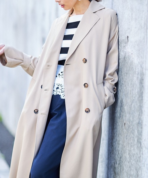 &. NOSTALGIA（アンドドットノスタルジア）の「オーバーサイズトレンチコート（トレンチコート・レディース・ダークベージュ/ライトベージュ/カーキ・FREE）」の6枚目の写真