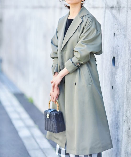 &. NOSTALGIA（アンドドットノスタルジア）の「オーバーサイズトレンチコート（トレンチコート・レディース・ダークベージュ/ライトベージュ/カーキ・FREE）」の11枚目の写真