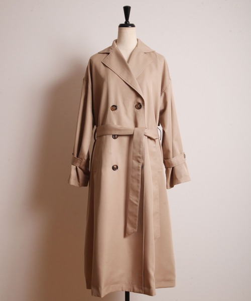 &. NOSTALGIA（アンドドットノスタルジア）の「オーバーサイズトレンチコート（トレンチコート・レディース・ダークベージュ/ライトベージュ/カーキ・FREE）」の15枚目の写真