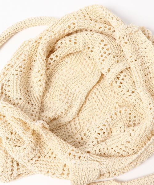 TODAYFUL（トゥデイフル）の「シアーニットバッグ（トートバッグ・レディース・レッド/オフホワイト/イエロー・FREE）」の4枚目の写真