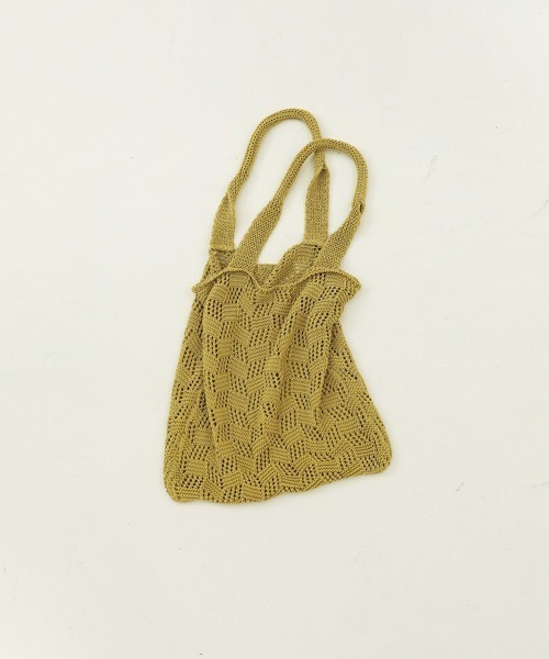 TODAYFUL（トゥデイフル）の「シアーニットバッグ（トートバッグ・レディース・レッド/オフホワイト/イエロー・FREE）」の3枚目の写真