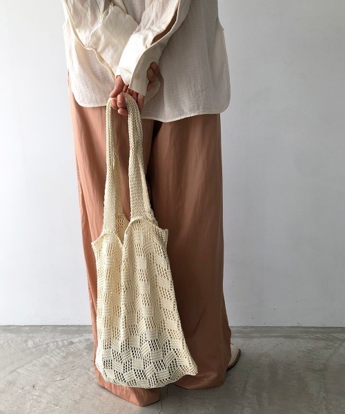 TODAYFUL（トゥデイフル）の「シアーニットバッグ（トートバッグ・レディース・レッド/オフホワイト/イエロー・FREE）」の12枚目の写真