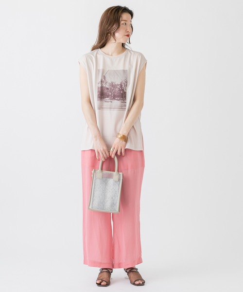 mystic（ミスティック）の「シアーPHOTO Tシャツ（Tシャツ/カットソー・レディース・オフホワイト/ベージュ・FREE）」の3枚目の写真