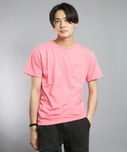 Bling Leads(ブリングリーズ)の「Bling leads/無地半袖ポケ付きC/N T(Tシャツ/カットソー・メンズ・ホワイト/カーキ/ネイビー/ピンク系その他/グレー/ライトピンク/ブラック/イエロー系その他・LARGE/X-LARGE/MEDIUM)」の7枚目の写真