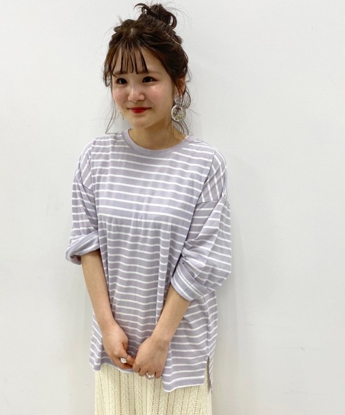 one after another NICE CLAUP（ワンアフターアナザーナイスクラップ）の「ボーダーTシャツ（Tシャツ/カットソー・レディース・ホワイト系その他/ホワイト×ブラック/ホワイト×ブルー/ホワイト×パープル/ホワイト×ピンク・FREE）」の21枚目の写真